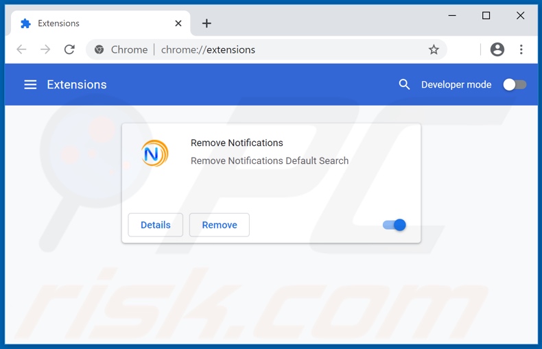 Removendo as extensões do Google Chrome relacionadas ao removenotifications.com