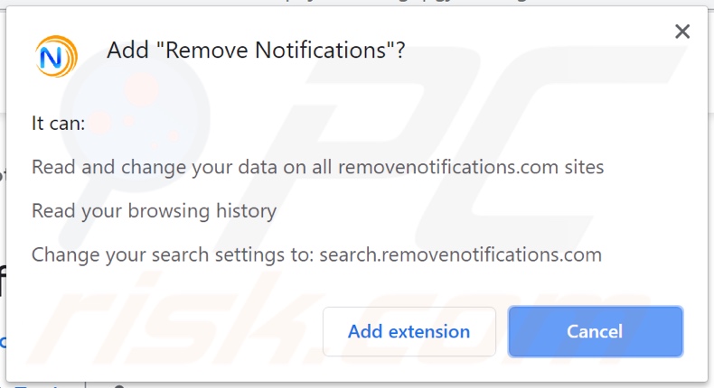 o sequestrador de navegador remove notifications a pedir várias permissões