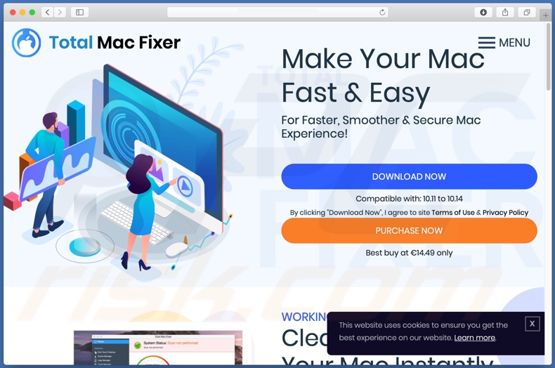 Site usado para promover o Total Mac Fixer API