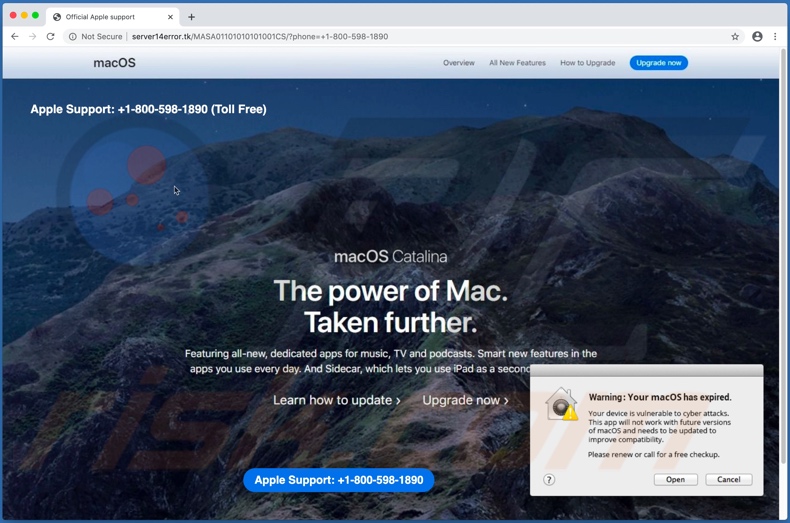 fraude Warning: Your macOS has expired
