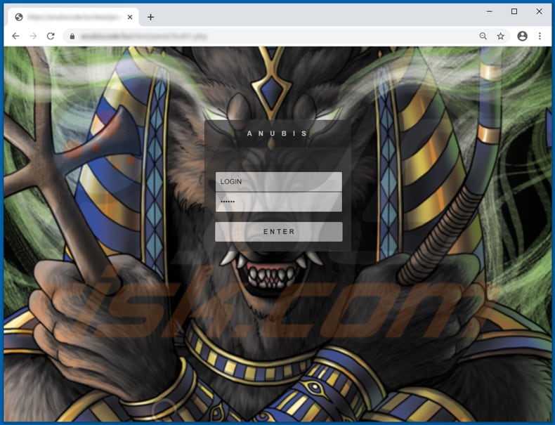 login do painel de administração do anubis stealer