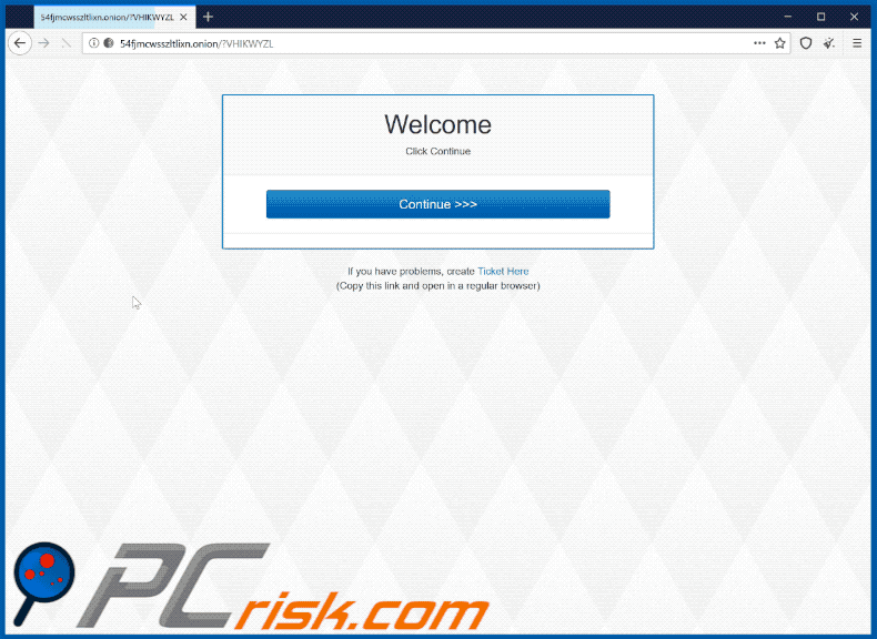 Gif do site do ransomware BitRansomware