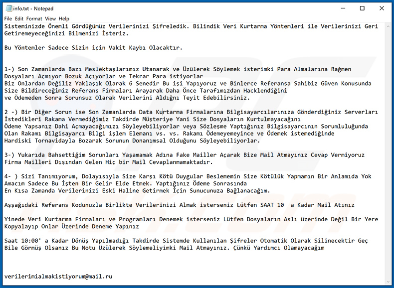 ransomware Eight turco info.txt