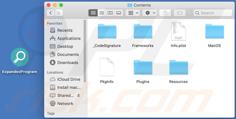 pasta de conteúdo de adware ExpandedProgram