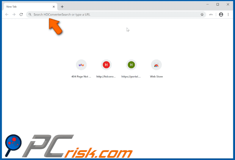 GIF de aparência do sequestrador de navegador HDConverterSearch