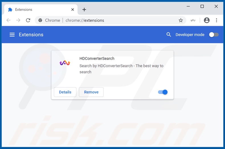 Removendo as extensões do Google Chrome relacionadas a hdconvertersearch.com