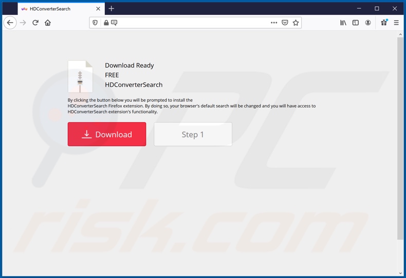 Site usado para promover o sequestrador de navegador HDConverterSearch (Firefox)