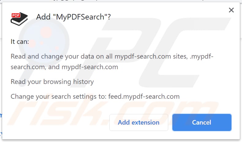 notificação de sequestrador de navegador mypdfsearch