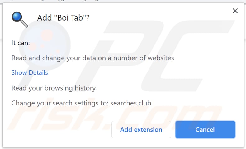 Boi Tab pede permissão para ser instalado