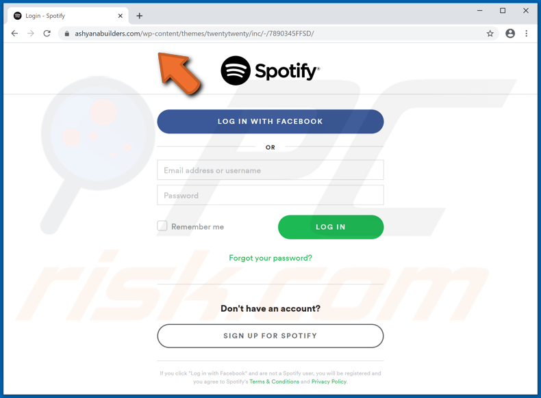 falso site spotify de spotify email scam