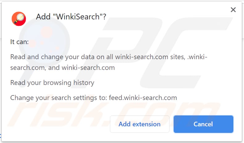 notificação do sequestrador de navegador winkisearch