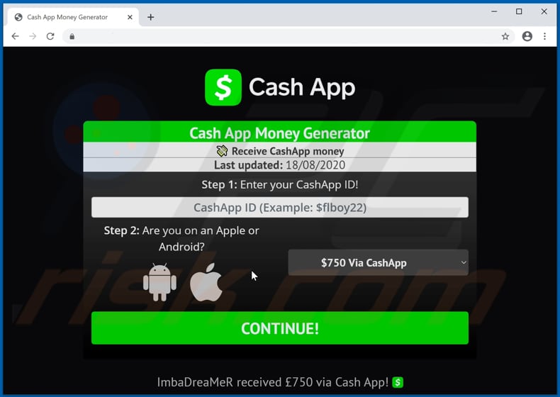 fraude Cash App scam