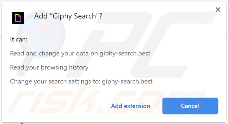 notificação de adware giphy search