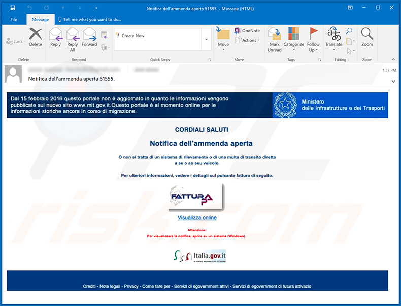 e-mail de spam usado para distribuir o Trojan Mekotio