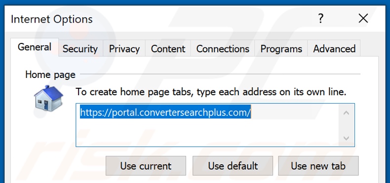 Removendo convertersearchplus.com da página inicial do Internet Explorer