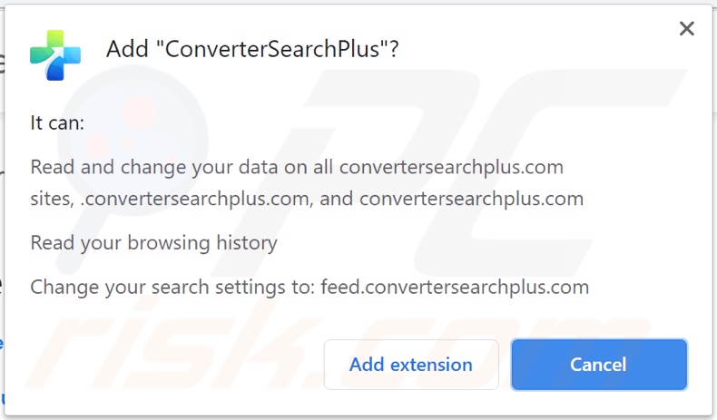 Sequestrador de navegador ConverterSearchPlus a pedir permissões