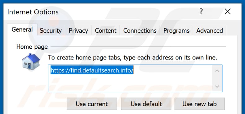 Removendo find.defaultsearch.info da página inicial do Internet Explorer