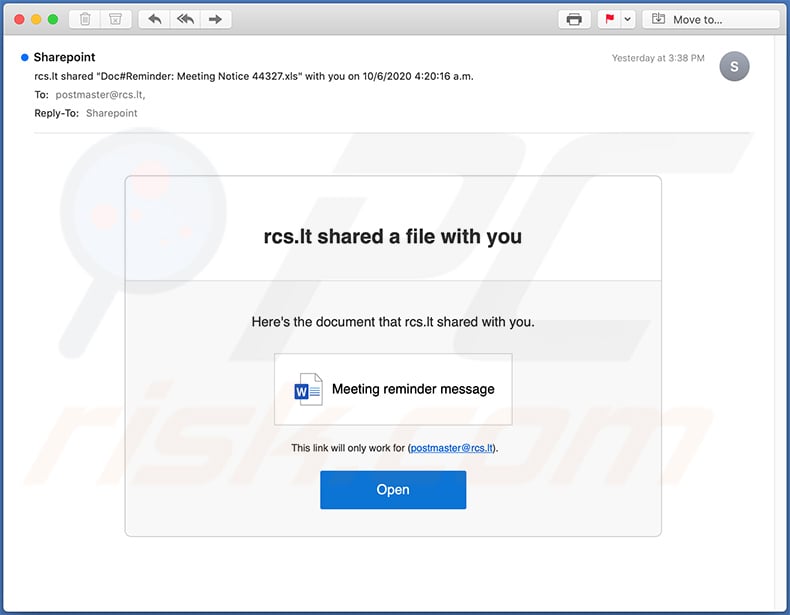 email Email Credentials phishing (2020-10-07)