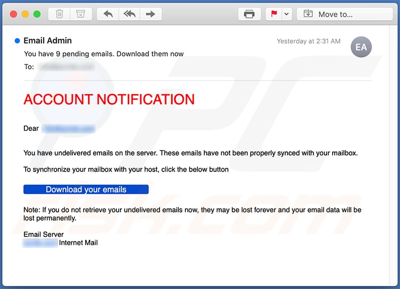 Email de spam usado para fins de phishing (2020-10-08 - exemplo 1)