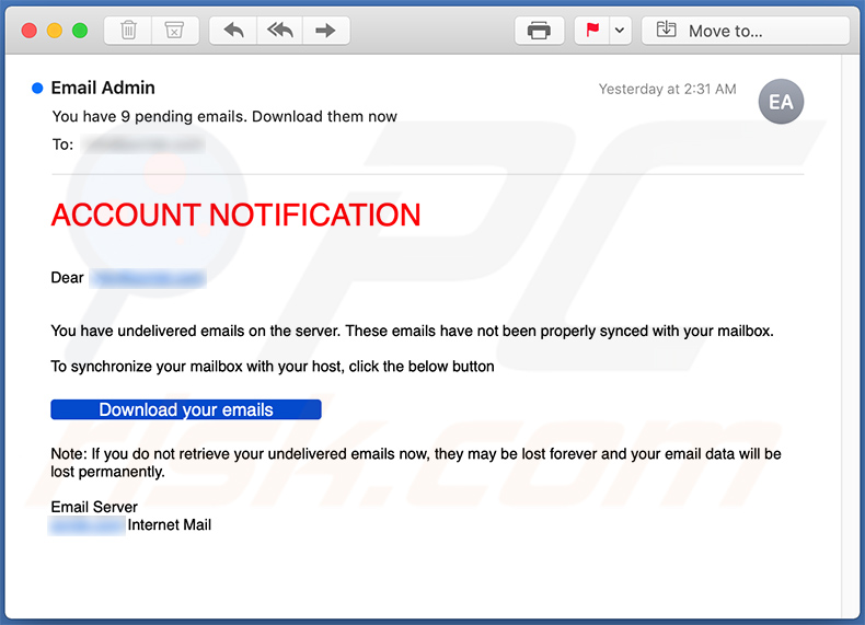 Email de spam usado para fins de phishing (2020-10-08 - exemplo 1)