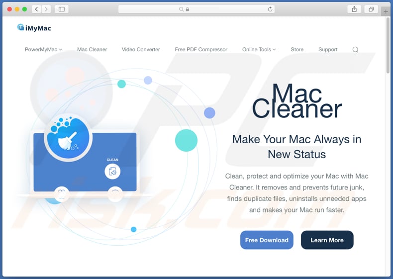 Site usado para promover a API Mac Cleaner