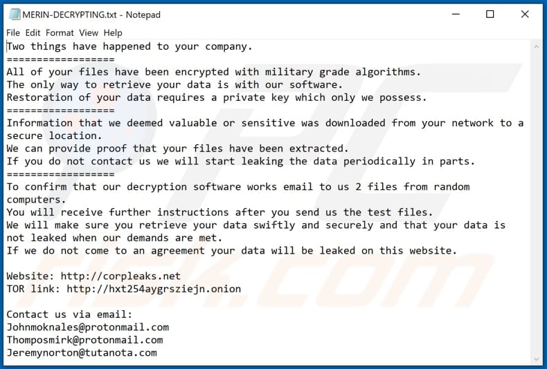 Instruções de desencriptação MERIN (MERIN-DECRYPTING.txt)