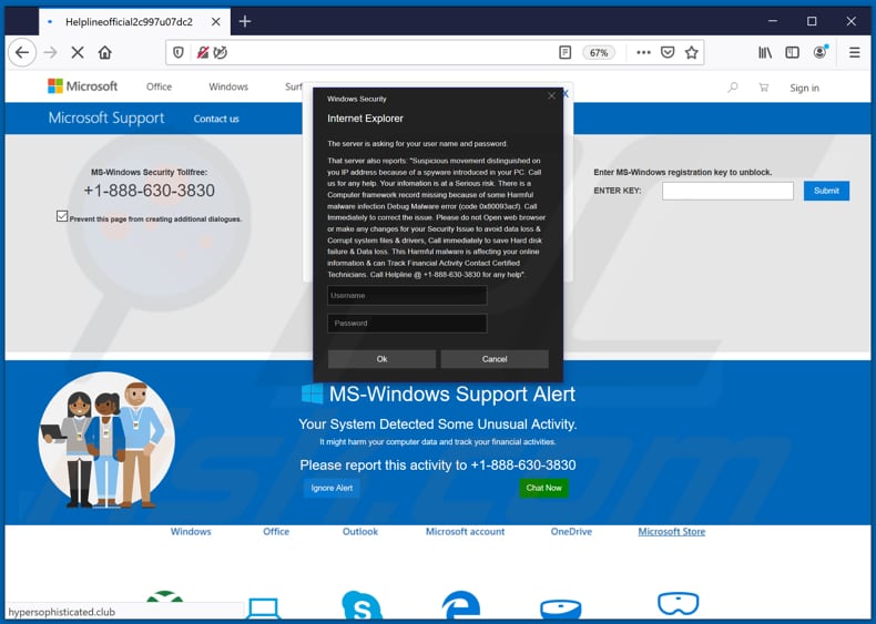 Fraude MS-Windows Support Alert