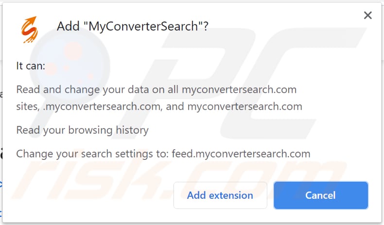 notificação de sequestrador de navegador myconvertersearch