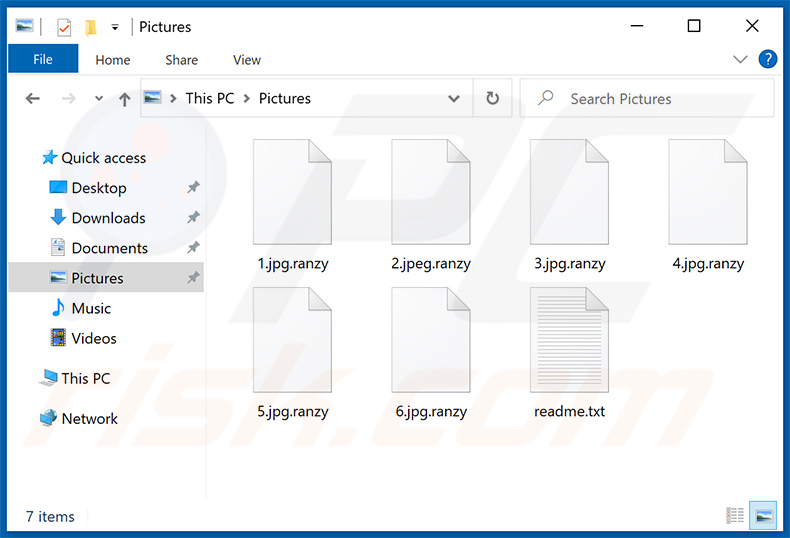 Ficheiros encriptados pelo ransomware Ranzy Locker (2020-10-19)