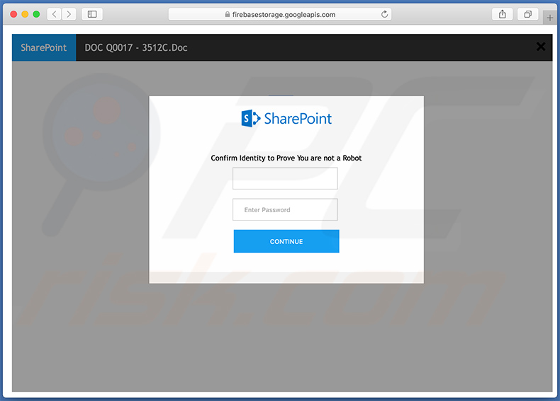 Site de login falso do SharePoint usado para fins de phishing