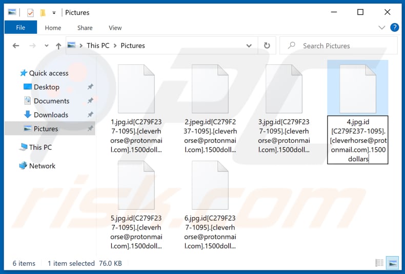 Ficheiros encriptados por ransomware de 1500dollars (extensão de 1500dollars)