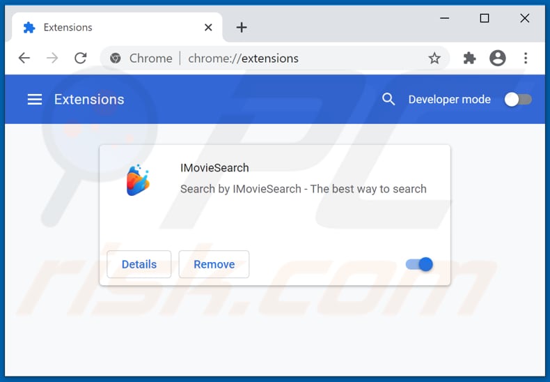 Removendo as extensões do Google Chrome relacionadas ao imoviesearch.com