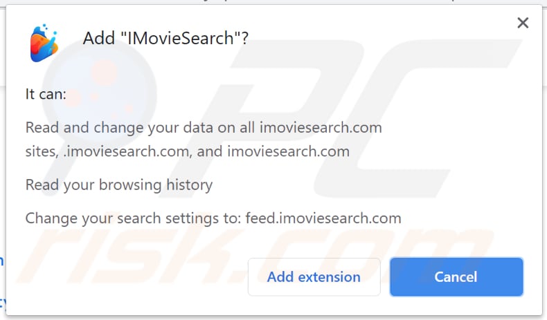 notificação de sequestrador de navegador imoviesearch