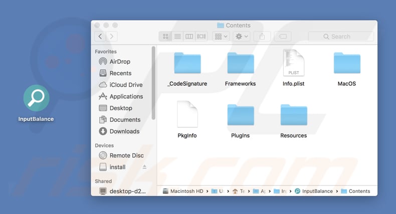 pasta de conteúdo de adware inputbalance