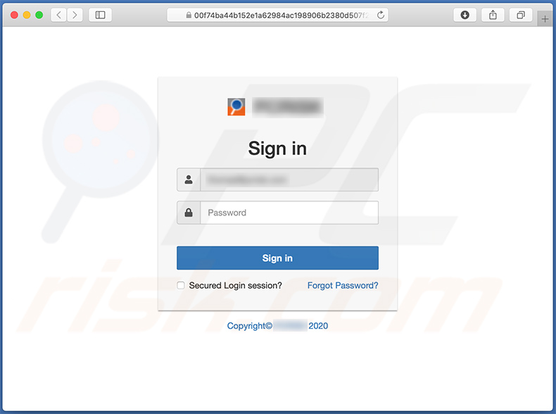 Site de phishing promovido por e-mails de spam com tema Mail Quota