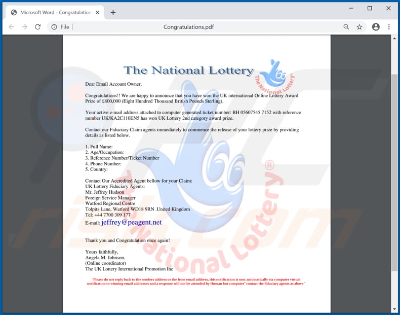 documento pdf da fraude por email national lottery