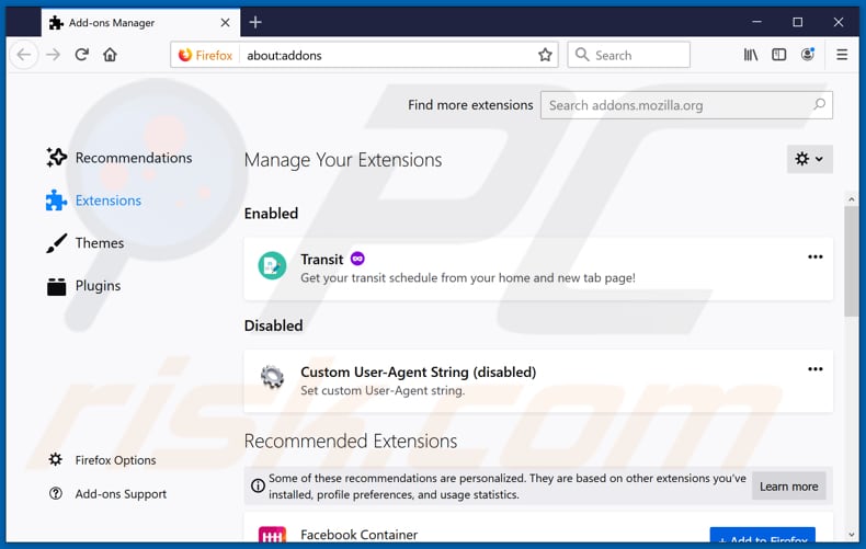 Removendo as extensões do Mozilla Firefox relacionadas a onlinestreamsearch.com
