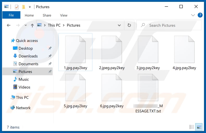 Ficheiros encriptados pelo ransomware Pay2Key (extensão .pay2key)