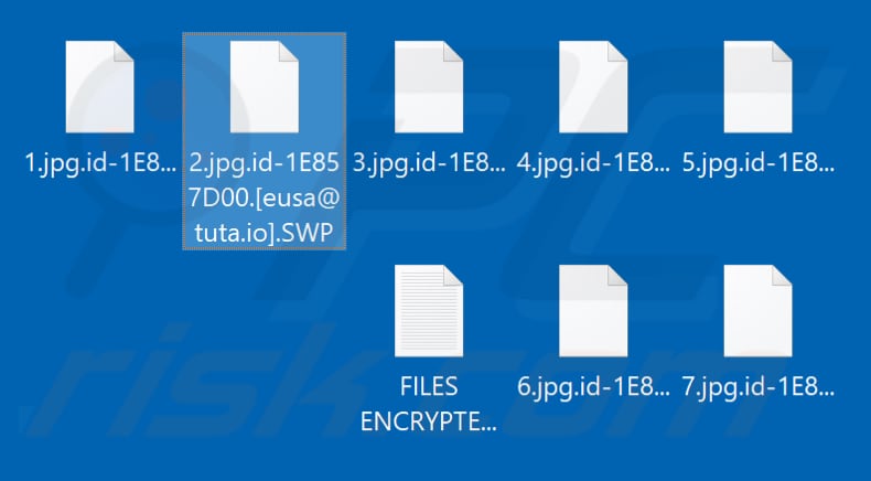 Ficheiros encriptados pelo ransomware SWP (extensão .SWP)