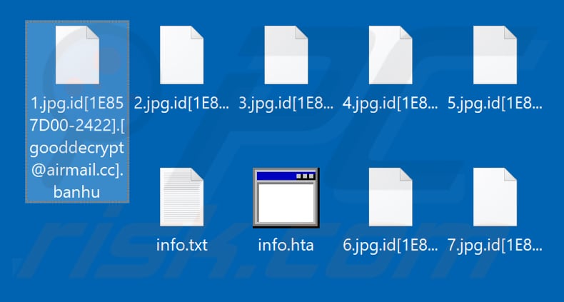 Ficheiros encriptados pelo ransomware Banhu (extensão .banhu)