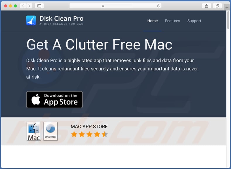 promotor da aplicação indesejada Disk Clean Pro