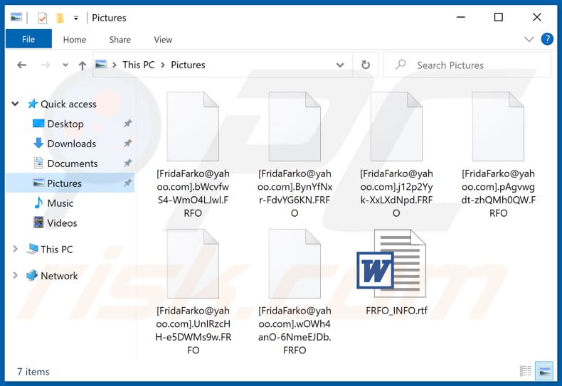 Ficheiros encriptados pelo ransomware FRFO (extensão .FRFO)