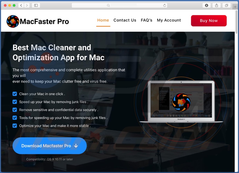 Site usado para promover a API Macfaster Pro 