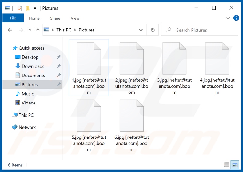 Ficheiros encriptados pelo ransomware Epsilon (extensão .boom)