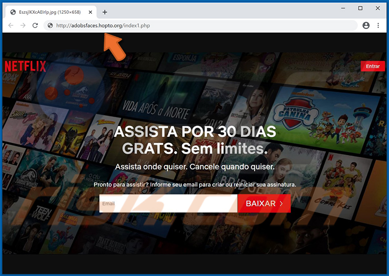 Falso site Netflix a difundir o trojan Grandoreiro