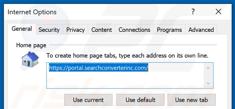 Removendo searchconverterinc.com da página inicial do Internet Explorer