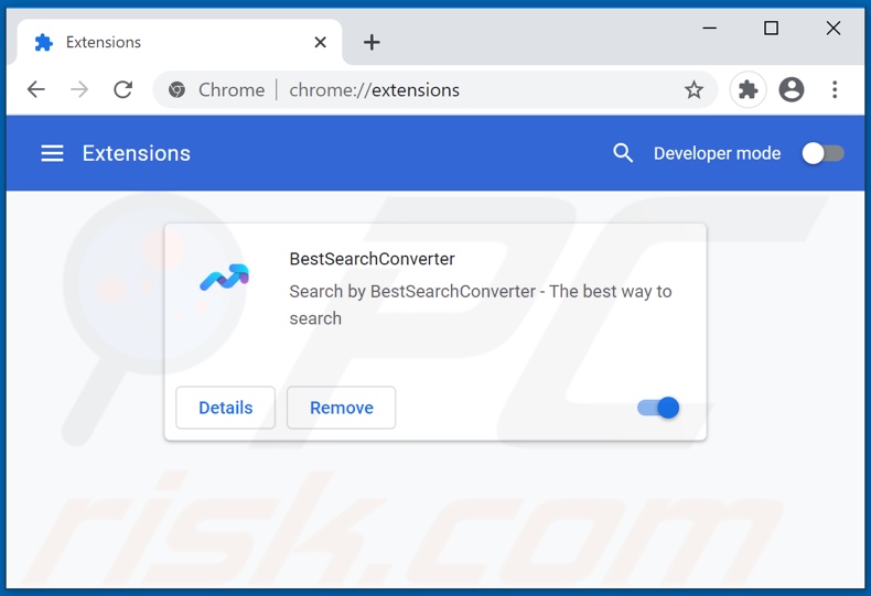 Removendo as extensões do Google Chrome relacionadas a bestsearchconverter.com