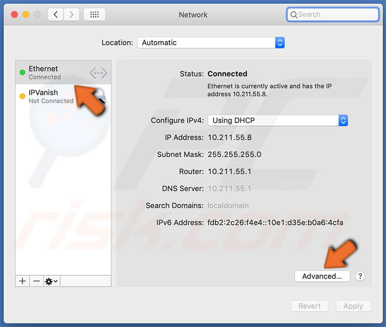 Alterar definições de proxy - seleccionar a rede ligada e clicar em Avançado...