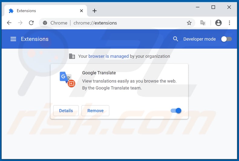 Remoção do fake Google Translate do Google Chrome passo 2