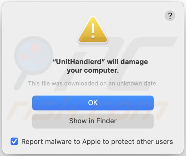 unithandler adware pop-up que provavelmente aparecerá quando os utilizadores instalarem o unithandler